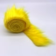 thumbnail image 3 of Shaggy Mohair Faux Fur Fabric Strips Ribbon, Pre Cut Roll, 4" Wide by 60" Long - Yellow, 3 of 4
