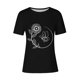 thumbnail image 4 of Tops de Ajuste Suelto para las Mujeres Sudadera Casual Impresa Manga Corta Cuello Redondo Superior, Poliéster, 4 of 4