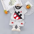 thumbnail image 1 of Traje de dos piezas de manga corta de verano para bebés de 1 a 3 años, Camiseta de algodón puro con estilo de dibujos animados, versión coreana, ropa para niños Tr, 1 of 5
