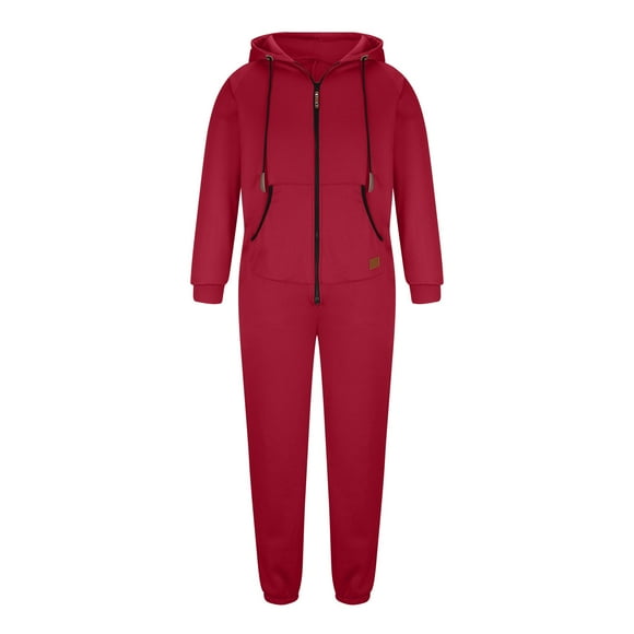 Yuyuzo Mens Jumpsuits Fleece Lined Zip up Onesie Pajamas Playsuit Casual Jogger Sweatsuit Overall Romper