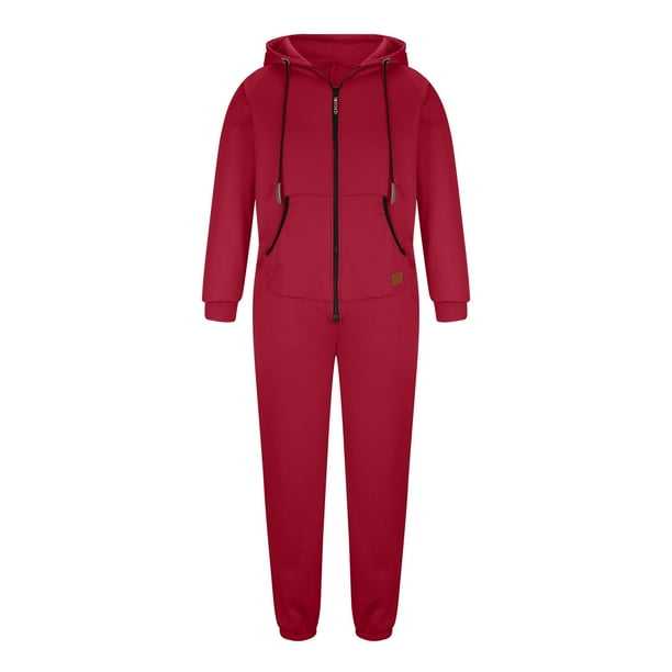 Mono con capucha, cremallera, cordón ajustable, bolsillo, sudadera con capucha, color liso, manga larga, pantalones, mono, pantalones para hombre