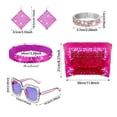 thumbnail image 5 of 6 piezas de accesorios de discoteca de los años 70, joyería de aleación para disfraz de mujer, pendientes de discoteca, bufanda de lentejuelas, gafas de sol, pulsera de diamantes, diadema, falda, 5 of 5