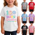 thumbnail image 2 of Fengactive Unisex Kids Casual Short Sleeve Cotton T Shirt Preschool Back To School Printed Crew Neck Top for Girl Boys, 2 of 9