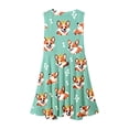 thumbnail image 3 of Little Girl Easter Dresses Bowknot Design Dress Ruffle Short Sleeve Summer Princess Dress for Teens Casual Spring Dress (Green,7-8Y), 3 of 3