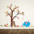 thumbnail image 3 of Un conjunto de pegatinas de pared monos elefante oso árbol flores Wall St, 3 of 5