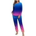 thumbnail image 2 of NTACZA Fleece Womens Pj Set Comfy Shirt Jogger Loungwear Sleep Ombre Long Sleeve Loungewear for Women XL, 2 of 7