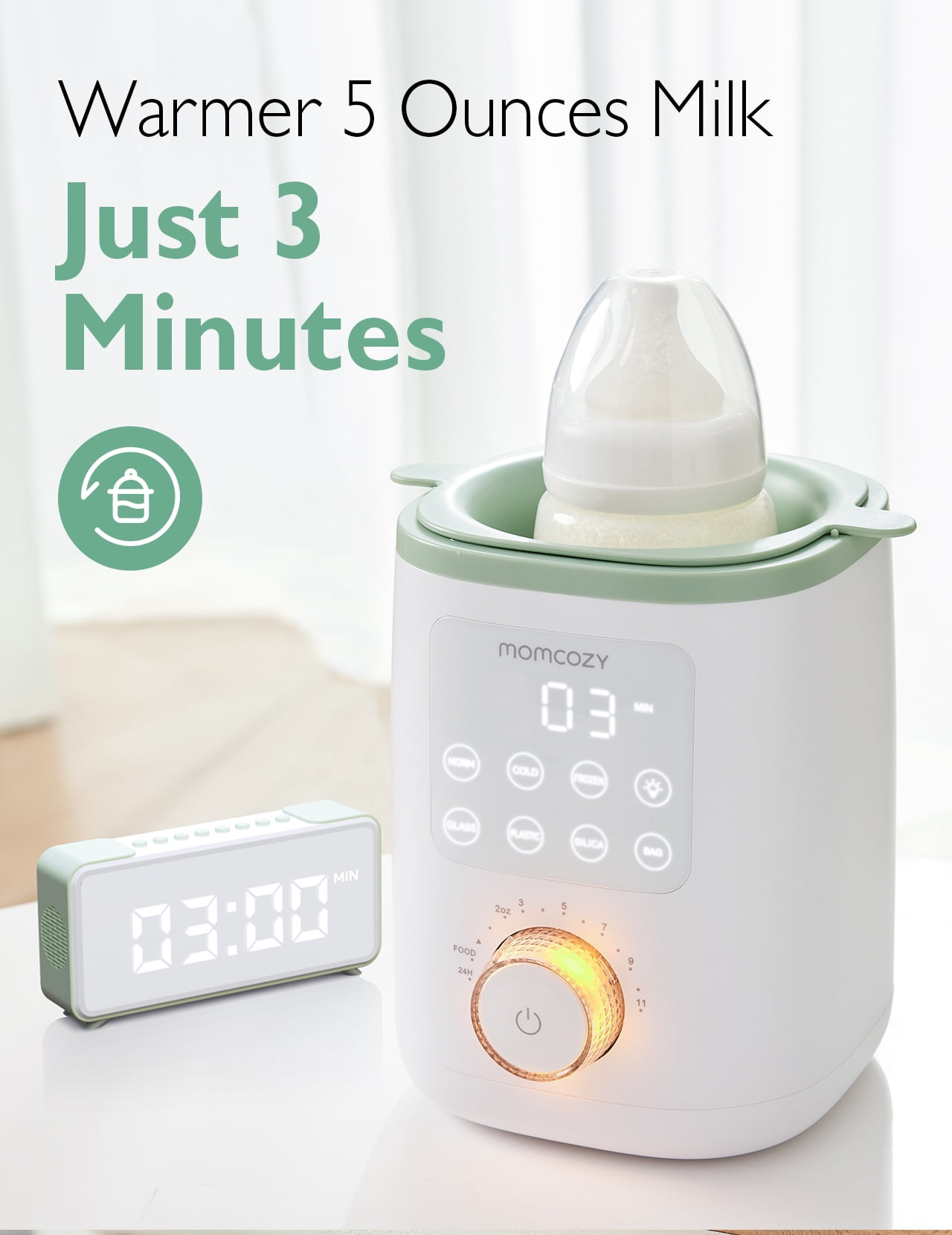 Momcozy Baby Bottle Warmer for Breastmilk, Safe Warm Water Bath, Fits Most Feeding Bottles