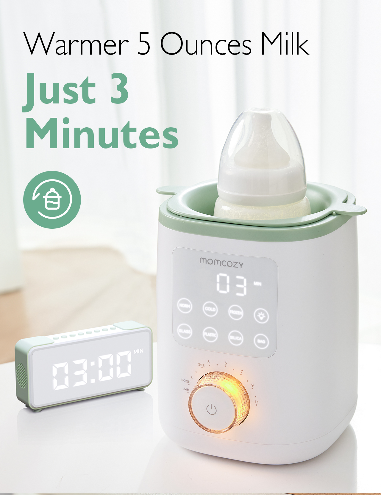 Momcozy Baby Bottle Warmer, Water Bath Heat photo 7