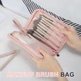 thumbnail image 2 of Unique Bargains Makeup Brush Bag Waterproof Stand-Up Makeup Brush Organizer Travel-Friendly Design Pink, 2 of 7