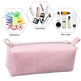 thumbnail image 3 of Bolsa de maquillaje, bolsa de viaje, neceser, organizador, bolsa de cosméticos con cremallera, color rosa, 3 of 5
