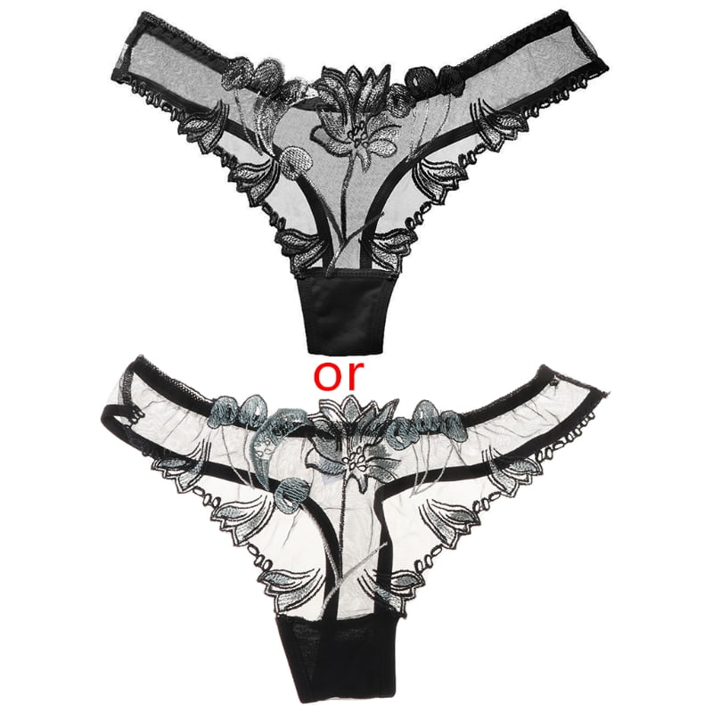 BESTYO Women Sexy Sheer Mesh G-String Lingerie T-Back Floral Lace ...