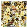 thumbnail image 1 of Paquete de pegatinas con forma de girasol, 100 unidades, vinilos estéticos con estampado floral amar, 1 of 2