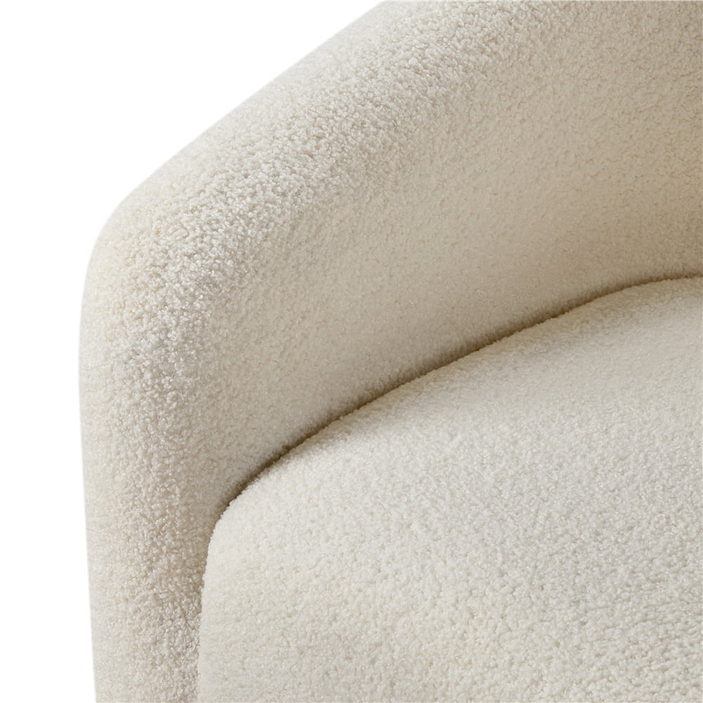 Topeakmart Modern Upholstered Boucle Armchair for Living Room, Ivory