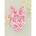 thumbnail image 2 of Genuiskids Infant Baby Girls Bikini Set Plaid Flower Print Fly Sleeve Camisole with Briefs Bathing Swimsuit for Summer Beach, 2 of 8