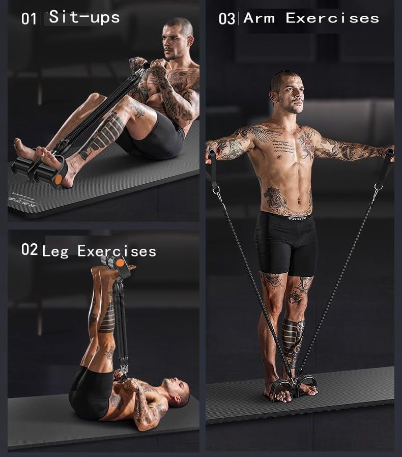 Upgrade 21 Resistance Bands-4 Tube Pedal Ankle Puller, 2025 New Stretch Bands for Exercise Sit Up AB Training Equipment Workout for Women and Men