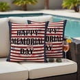 thumbnail image 5 of Happy Memorial Day Pillow Covers 2 Pack Patriotic Pentagram Pillowcase Waterproof Outdoor Throw Pillow Cover for Patio Garden Square Cushion 16”x16”, 5 of 9