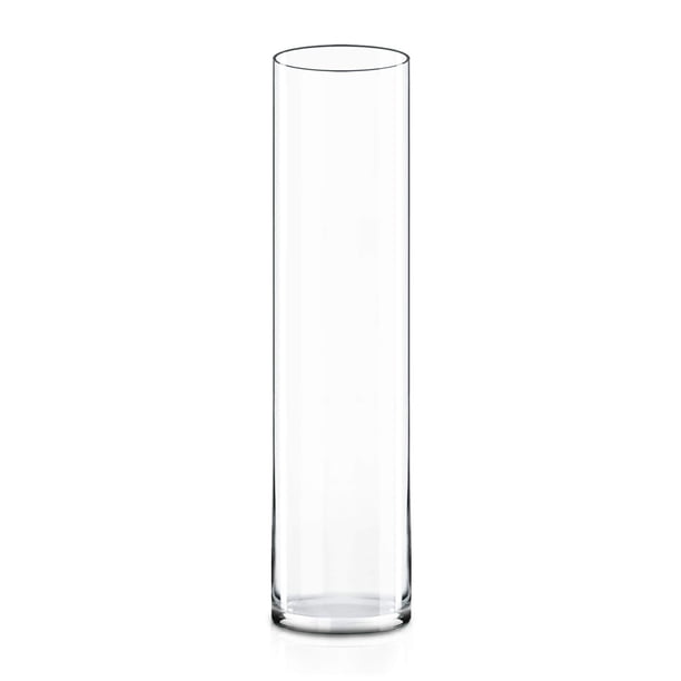 Jarrón cilíndrico de vidrio CYS Excel Clear (20 cm x 10 cm), paquete de 1