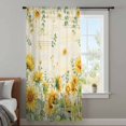thumbnail image 4 of Sunflower Sheer Curtains 63 Inches Long, Summer Eucalyptus Botanical Floral Vintage Light Filering Curtains, Breathable Simi Curtain Privacy Drapes for Living Room Lightweight Window Treatment, 4 of 9