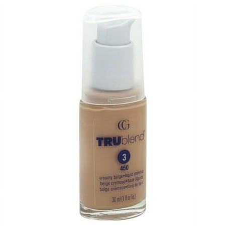 COVERGIRL TruBlend Liquid Makeup, 450 Creamy Beige, 1 Fl. Oz.