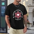 thumbnail image 4 of Emotional Support Husband Quirky Men's Cotton Short Sleeve HD Print Tee for Casual T-Shirt Crew Neck Top Black L, 4 of 7