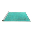 thumbnail image 2 of Ahgly Company Machine Washable Indoor Round Oriental Turquoise Blue Industrial Area Rugs, 8' Round, 2 of 4