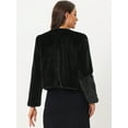 thumbnail image 3 of DARING DIVA Women's Formal Bolero Shrug Cropped Faux Fur Jacket XL Black, 3 of 6