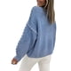 thumbnail image 3 of Suéteres de Gran Tamaño para Mujer, Suéter de Cuello Redondo con Costuras en Contraste, Suéter de Punto , Suéteres. Azul XL, 3 of 7