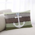 thumbnail image 2 of Nautical Anchor Throw Pillow Cover 20 x 36 Inch Decorative Pillow Cover Farmhouse Sage Green Brown Wooden Grain Lumbar Pillowcase Seasonal Rectangle Cushion Case for Couch Sofa Bed Living Room, 2 of 7