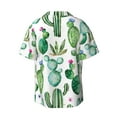 thumbnail image 2 of KLL Cactus Plants1 Print Men's Shirt Short Sleeve Button Down Summer Cuba Beach Shirts- X-Large, 2 of 7