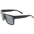 thumbnail image 3 of Retro Horn Rimmed Square Sunglasses Neutral Colored Lens 57mm (Matte Black / Smoke), 3 of 4