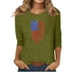 thumbnail image 1 of Blusas para Mujeres Casual 3/4 Manga Cuello Redondo Impreso Suelto, Mujer 3/4 Manga Tops Y Blusas para Diario, 1 of 4
