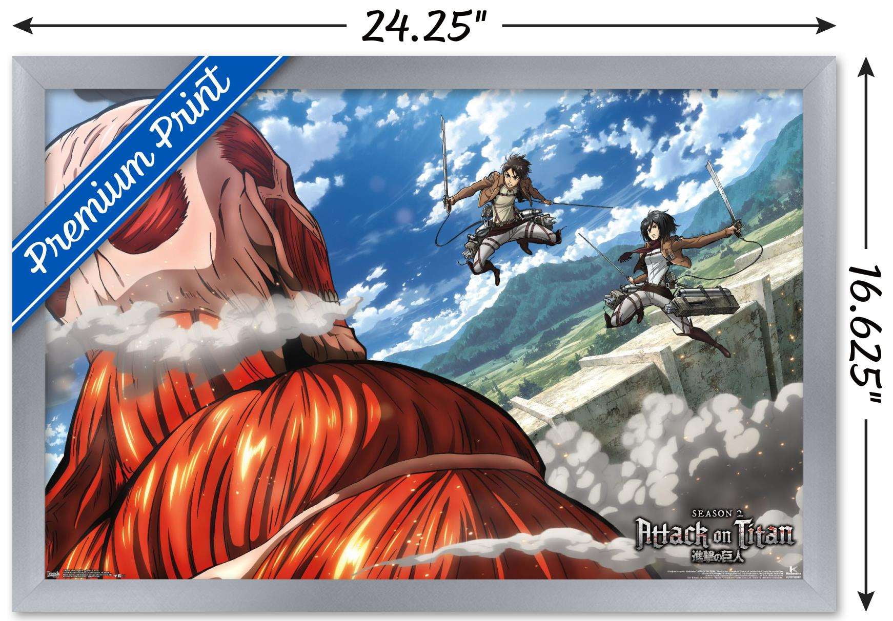 Attack on Titan - Double Team Wall Poster, 14.725" x 22.375", Framed