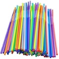 thumbnail image 1 of Colorful Flexible Straws, Multi Colored Plastic Bendy Straws, Assorted Color Drinking Straws, Juice Drink Milk Tea Bendable Straws Reusable for Home Parties Bar Beverage Shops (Long 100PC), 1 of 7