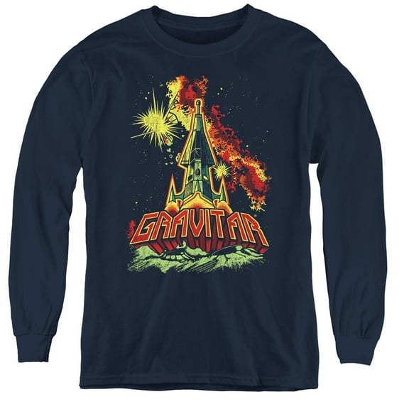 Atari Blast Off Youth Long Sleeve T-Shirt Tee Navy