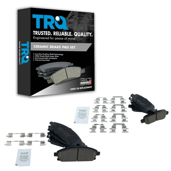 TRQ Front & Rear Premium Posi Ceramic Brake Pad Kit for 04-09 Nissan Quest BFA13026