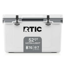 RTIC 52 QT Ultra-Light Hard-Sided Ice Chest Cooler, Fits 76 Cans, White & Grey