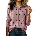 thumbnail image 2 of Endives Cardigan Sweaters for Women Denim Collar Button-Front Ribbed Knit Cardigan Sweater Long Sleeve Casual Fall Top M, 2 of 6