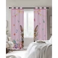 thumbnail image 2 of Easter Bunny Black Out Curtains 63 Inch Long, Room Darkening Draperies Curtains Panels, Pink Polka Dot Colorful Eggs Checkered Plaid Thermal Insulated Curtain for Bedroom Living Room 52"x63" 2 Panels, 2 of 8