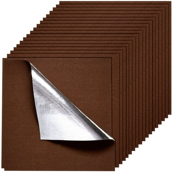 VEVOR Carpet Tiles 24x24 inch, 20 Pack Peel and Stick Carpet Square Rug, Self Adhesive Commercial Floor Soft Padded for Seamless Cover 80sq.ft, Easy DIY Replacement for Living Room Office,Dark Brown