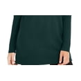 thumbnail image 3 of INC Womens Mock Neck Ribbed Tunic Sweater Green S, 3 of 4