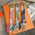 thumbnail image 4 of Bufanda de seda fina con estampado de caballos de diseño de lujo para mujer, 5 x 85 cm, banda para el pelo de satén suave, pañuelo para mujer, diadema floral, bolso, corbatas para el cuello, 4 of 5