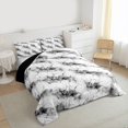 thumbnail image 3 of Homewish Teens Abstract Marble 3-Piece Full Size Comforter Sets,Black Grey Bedding Comforter Set,Marbling Stone Pattern Lightweight Bedding Sets,Ultra Soft Home Decor,Reversible, 3 of 8