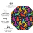 thumbnail image 3 of Lsque Colorful Cats Pattern 4" Drink Coasters Set of 4, PVC Leather Absorbent Coasters, Table Coaster Set Decorative Coffee Cup Coasters Housewarming Gift -Octagon, 3 of 6