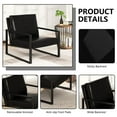thumbnail image 7 of AWQM Modern PU Leather Accent Chair Arm Chair with Extra-Thick Padded Backrest and Seat Cushion Sofa Chairs for Living Room Bedroom, 105 Degree Slant Back, Non-Slip Adsorption Feet, Black, 7 of 7