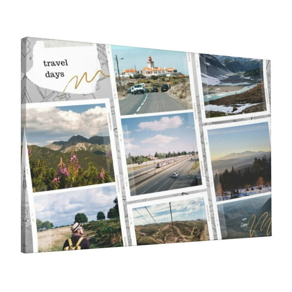 Custom Canvas Prints Europe Travel Scenery Grid Personalized Photo Image Collage DIY Framed Kit Wall Art Picture Room Decor 16x20 inch