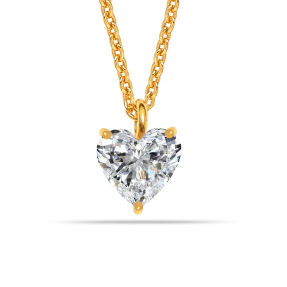 Charmsy Gold Plated Heart CZ Pendant Chain Necklace for Women 18 Inches