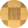thumbnail image 1 of Ahgly Company Indoor Round Checkered Brown Modern Area Rugs, 4' Round, 1 of 4