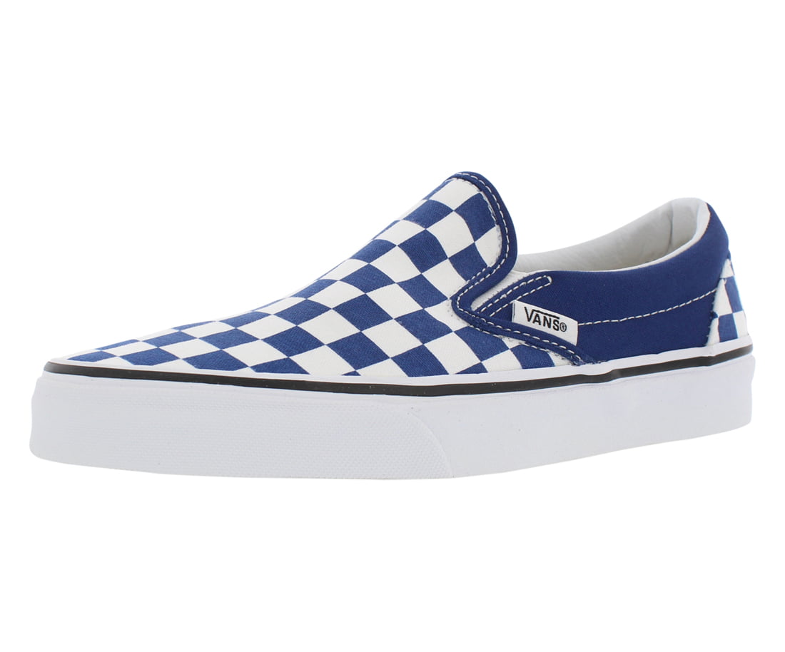 vans checkerboard slip on estate blue