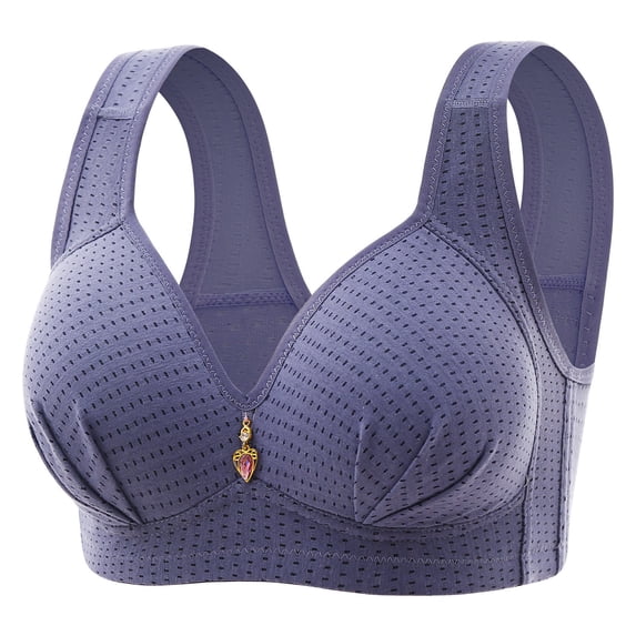 Zpanxa Wire-Free Support Bra Plus Size Front Closure Comfort for Mature Women