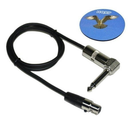 Ta5f Connector - HQRP 4-Pin Mini Connector (TA4F) to Right-Angle 1/4-Inch Connector Instrument Cable for Shure AXT100 T1 T1G UT1 SC1 BLX1 PG1 PGX1 PGXD1 GLXD1 QLXD1 SLX1 LX1 FP1 ULX1 ULXD1 UC1 UR1 UR1M U1 + Coaster
